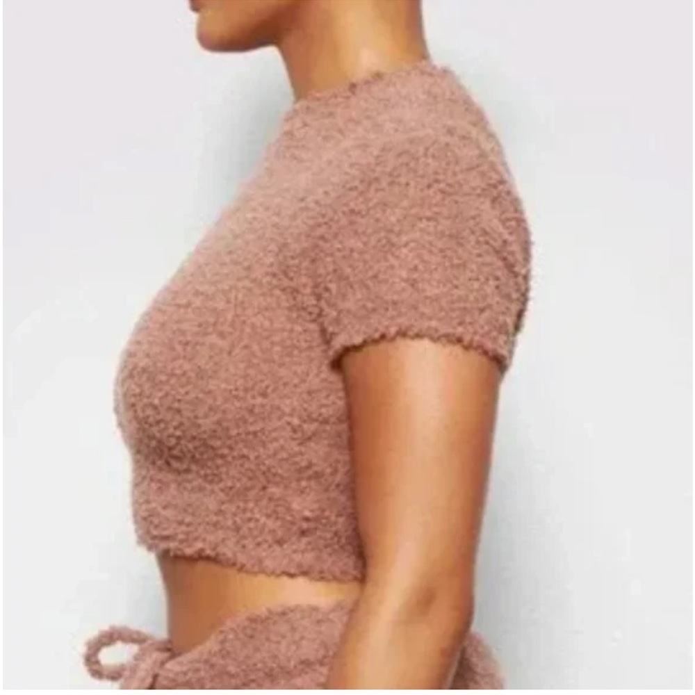 SKIMS Cozy Mauve Textured Knit Top